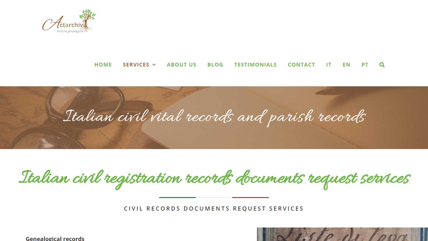 Italian civil vital records and parish records - Actarchivi